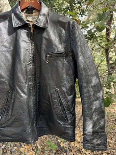 1950s Sears Hercules Leather Jacket Size 42 Styled and Made in California Talon image 7