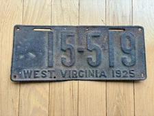1925 West Virginia License Plate