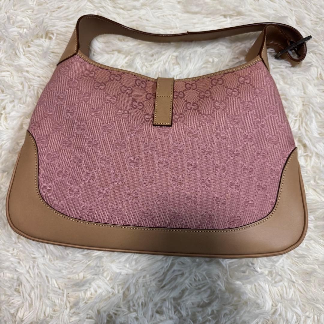 GUCCI Jackie GG Shoulder Bag Canvas Leather Trim Vintage Japan F/S USED thumbnail 22