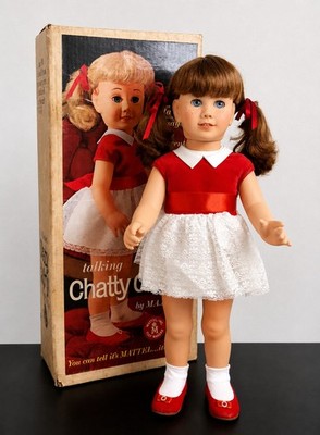 Vintage 1960s Mattel Hard Face Chatty Cathy #5 Original Box/Outfit  TALKS