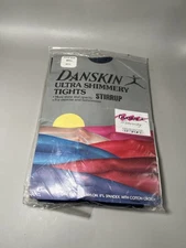 Danskin Ultra Shimmery Tights Womens Small Navy Stirrup Exercise Fashionwear