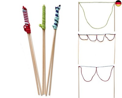 Bubble Brothers Riesenseifenblasen Set 3 Stäbe Holz Seifenblasen-Stab für S