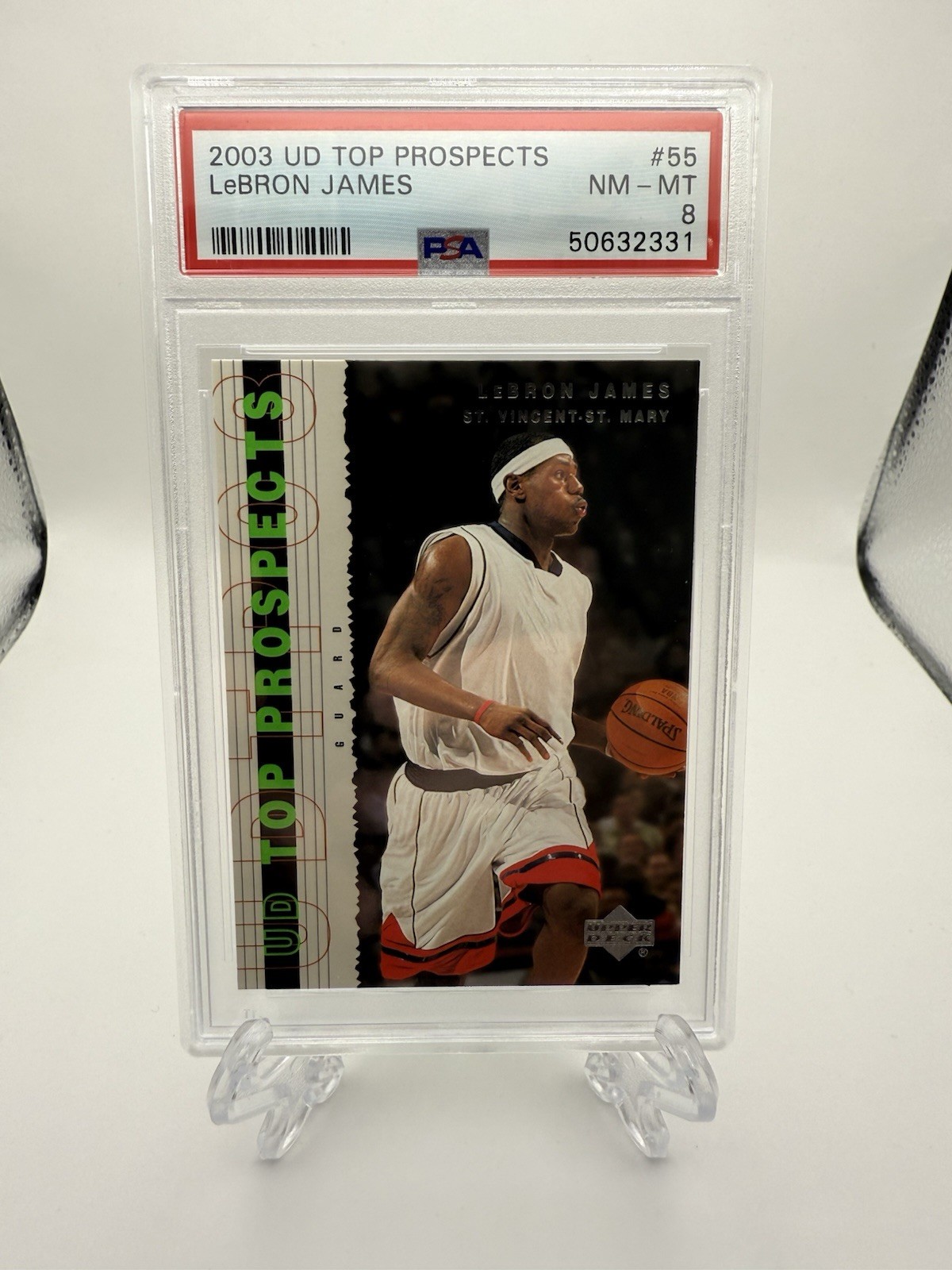 2003-04 Upper Deck UD Top Prospects - LeBron James #55 (RC) PSA 8 NM-MT