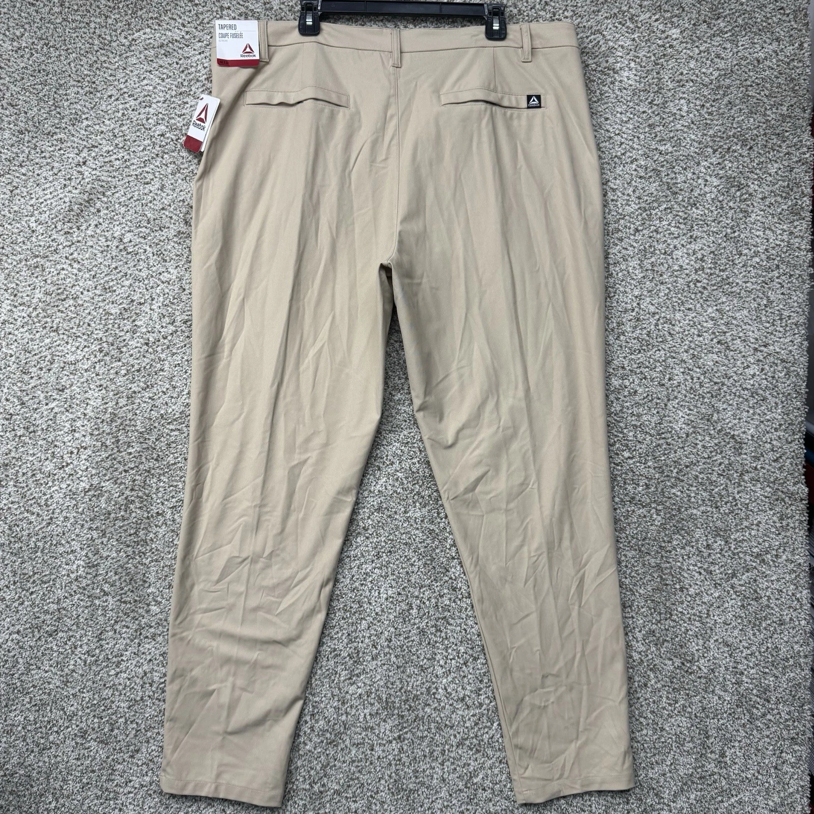 Reebok Anchor Five Pocket Pants Men's 40x32 Beige Humus Tapered Wicking Golf New