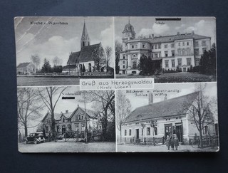 1395# Genuine Postcard greetings from Herzogswaldau district Lüben 1939 Wierzbnik Grodków