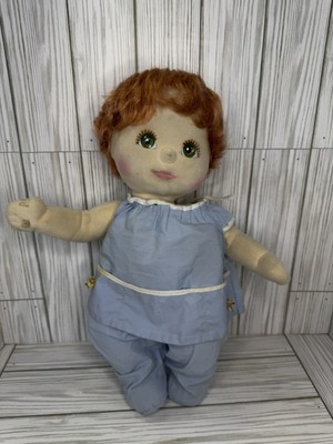Vintage 1985 Mattel My Child Doll Red Hair Green Eyes Blue Outfit NEEDS TLC