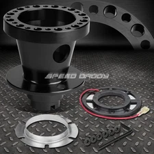 FOR 92-95 CIVIC EG/INTEGRA DC2 BLACK ALUMINUM STEERING WHEEL 6-HOLE HUB ADAPTOR