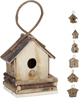 Deko Vogelhaus Zum AufhäNgen, Unbehandeltes Holz, Balkon, Garten, Nistkasten Hxb