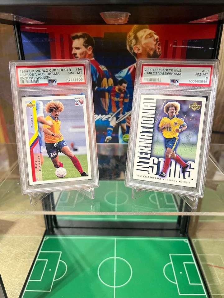 Lote de 2 cartas Carlos Valderrama Upper Deck PSA 2000 MLS + 1994 Copa Mundial EE. UU. Foto 3 de 4