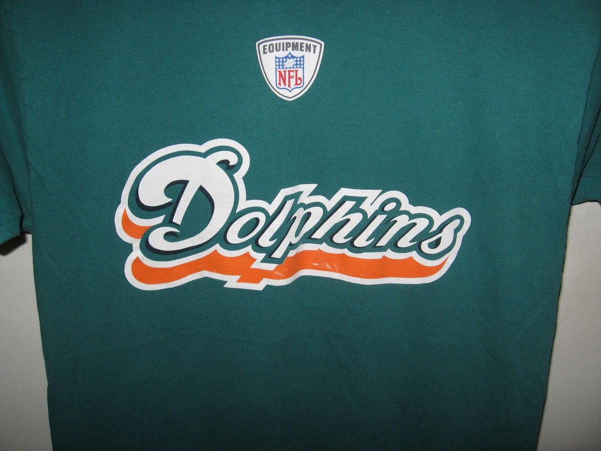 Miami Dolphins Football Team NFL Reebok Turquoise Orange Cotton T