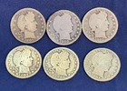Barber Quarter Lot 6 Coins 1901 1902 1903 1904 1904O 1905
