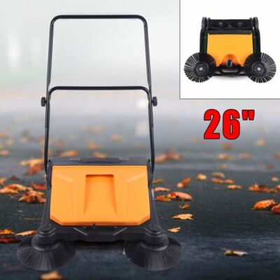 26'' Large Area Floor Push Sweeper Commercial Industrial Floor Clean Tool Outdoor