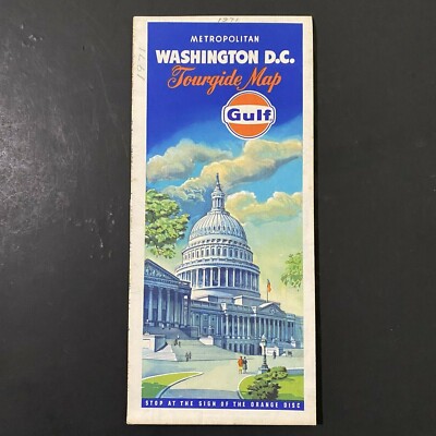 Vintage 1971 Gulf Washington DC Tourgide Travel Map