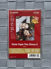 Canon PIXMA Inkjet Photo Paper Plus Glossy II, PP-201, 4''x6'', 5 Sheets 