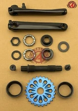 AltaLine 3 PCS BICYCLE Black CRANK SET BEACH CRUISER BMX MTB w/25T BLUE Sprocket