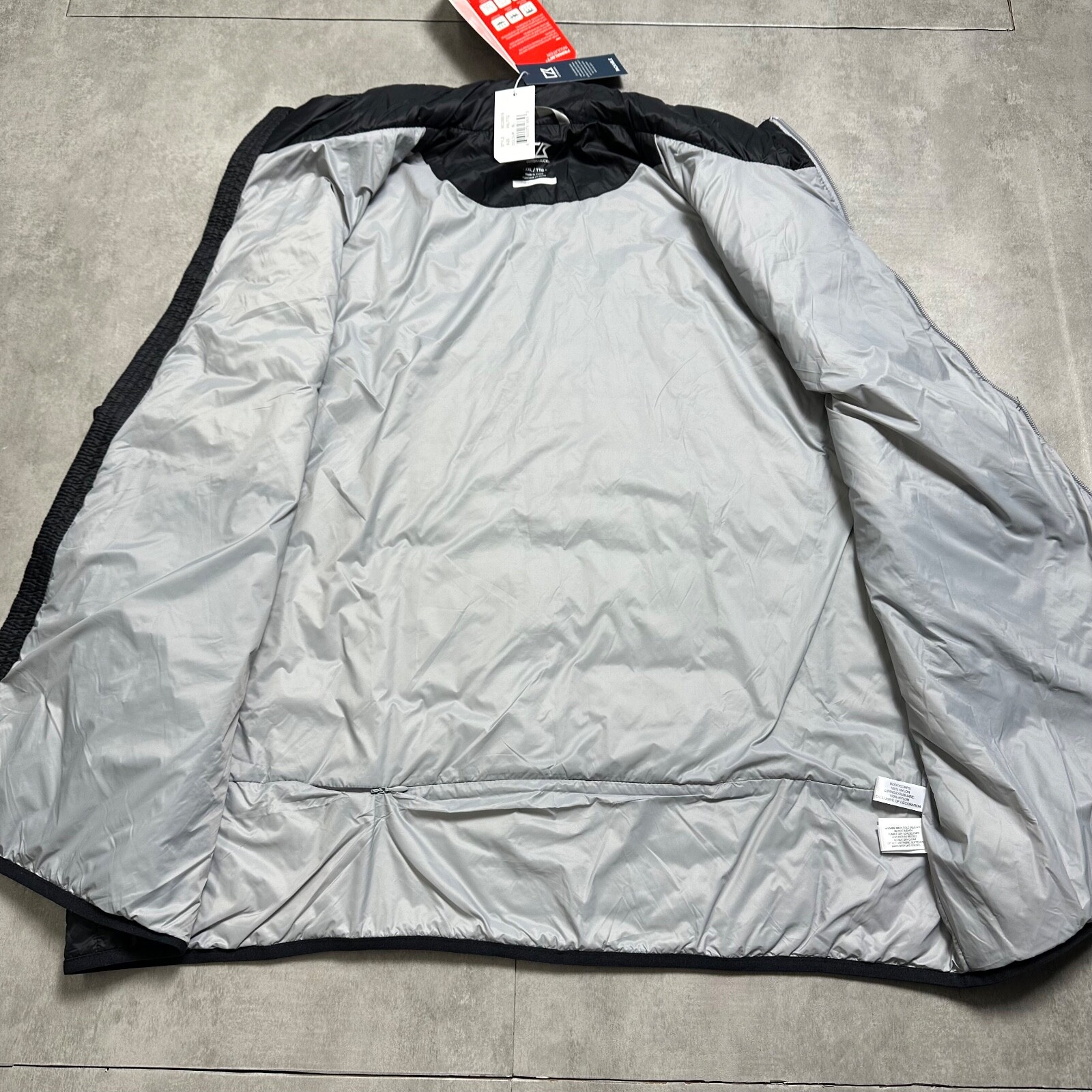 cutter and buck quilted puffer vest mens 2xl black NWT weathertrek golf