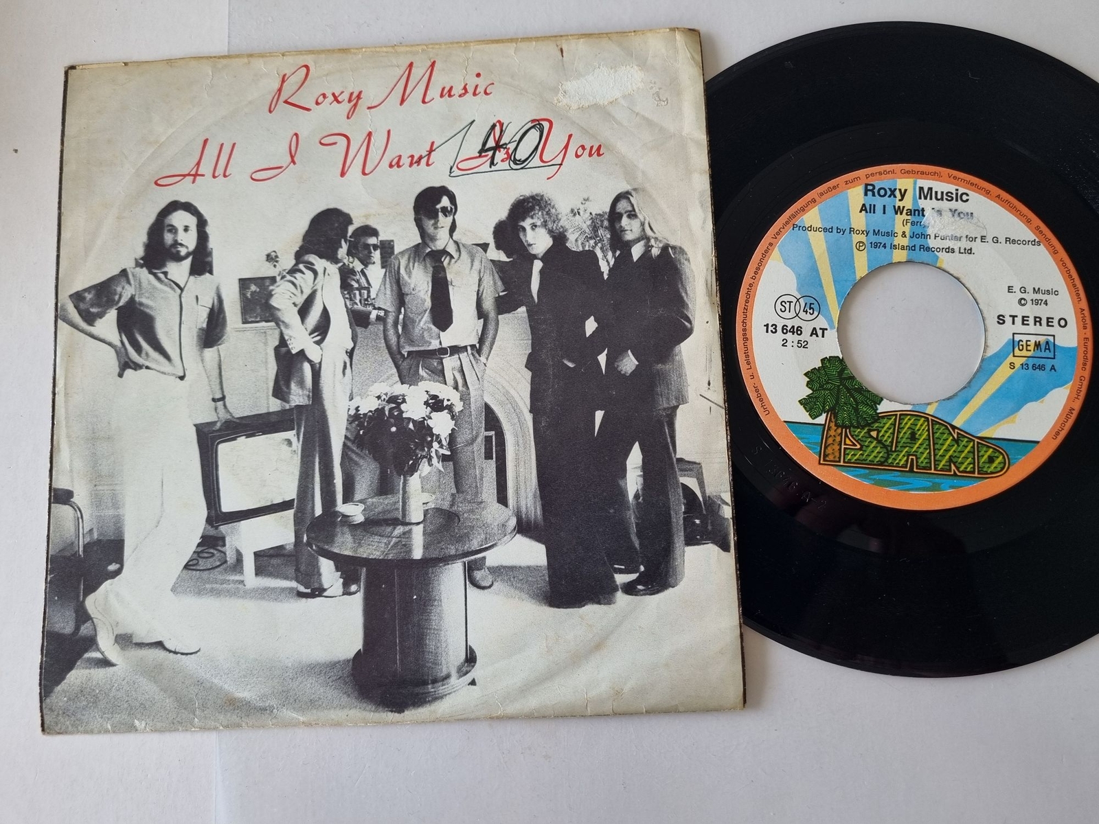 Roxy Music - All I Want Is You 7'' Vinyl Germany