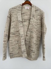 Vintage Young Pendleton Size 36/Age 14 Virgin Wool Beige Cardigan No Buttons