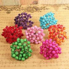 Artificial Berry Flowers Foam 40Pcs Mini Berries Frosted Christmas Fruit Holly