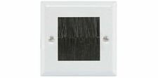 Single Gang Black Brush Plate For Cable Entry / Exit Face Plate Wall Socket 