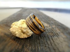 Tennessee Whiskey Barrel Wood Ring - Bentwood Ring - Handmade