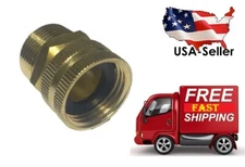 Heavy Brass 3/4" Male NPT Pipe to 3/4" Female Garden Hose Thread Adapter