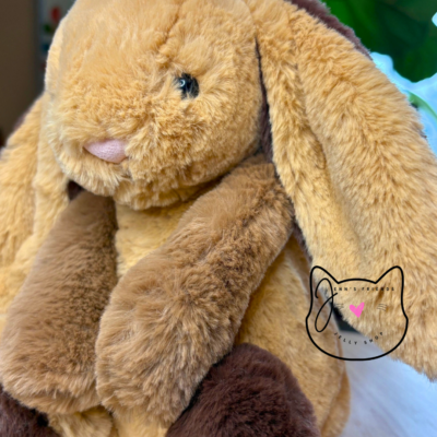 Jellycat ORIGINAL BASHFUL PATCHWORK BROWN BUNNY New NWT Medium