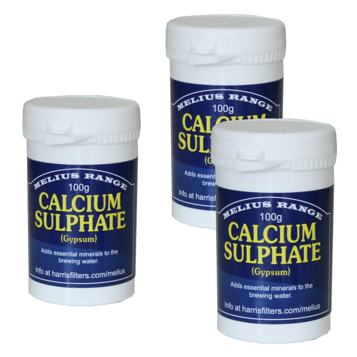 3x Calcium Sulphate Gypsum 100g Home brew Beer Making Chemicals