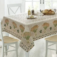 Provence Wheat and Olives Country French Fabric Tablecloth Indoor Outdoor Sta...
