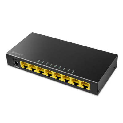 8-Port Gigabit Desktop Netzwerk Switch Ethernet RJ45 LAN Verteiler HUB schwarz