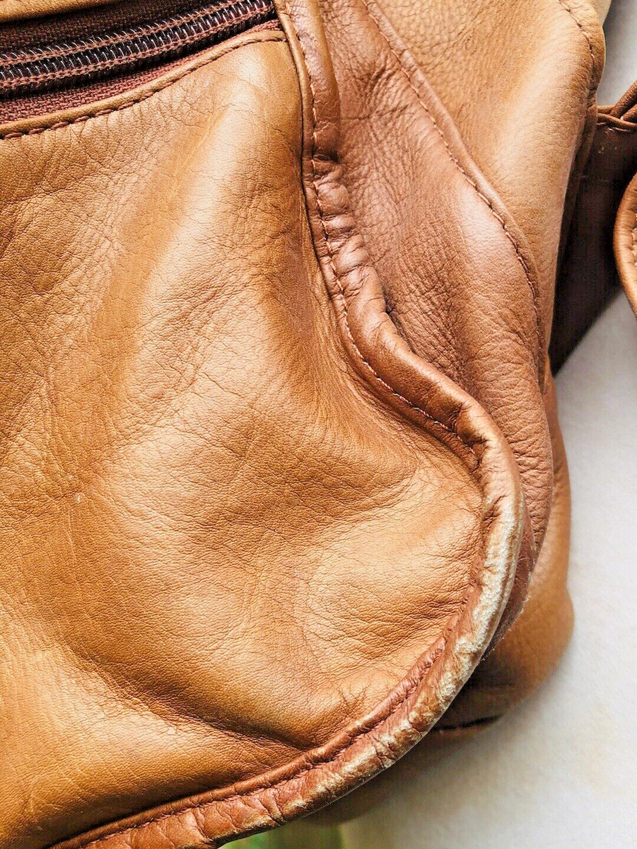 Boulder Ridge Leather Backpack Rucksack Brown Cowhide School