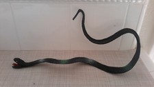 Large Rubber Snake 19" Long Black Garden Viper Reptile Toy Nature Pre-owned
