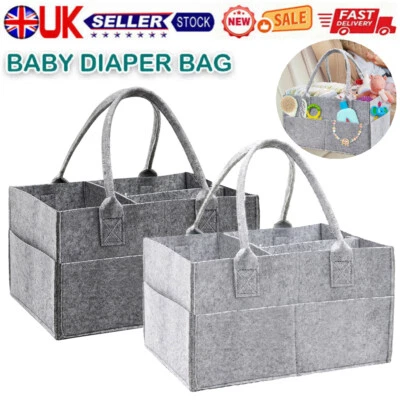 LUCKYHOMELIFE2U Baby Diaper Organizer Storage Box Kids Caddy Felt Changing Nappy Carrier Bag UK