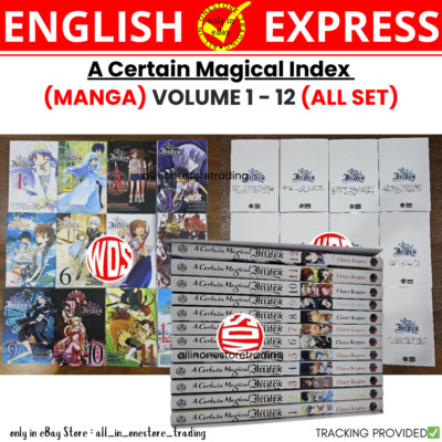 A Certain Magical Index Volume 1-12 All Set Manga English Version New Full Set