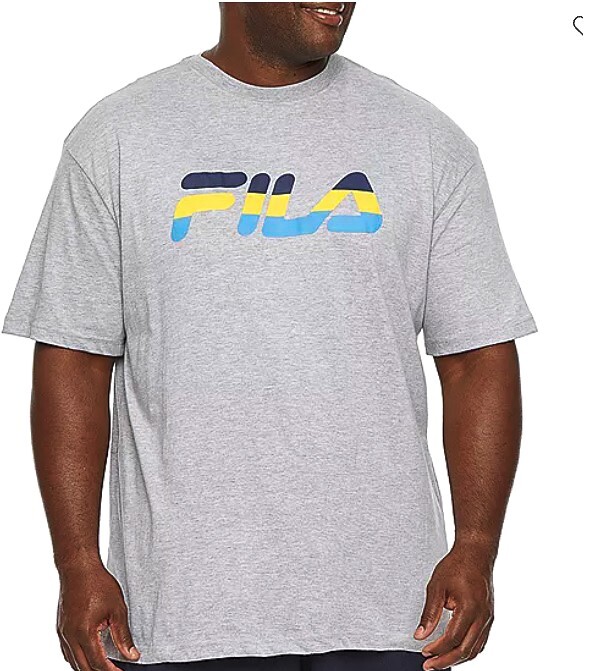 T shirt uomo nuova con etichette FILA grande logo grigio taglia 2XLT 100% cotone grande e alta