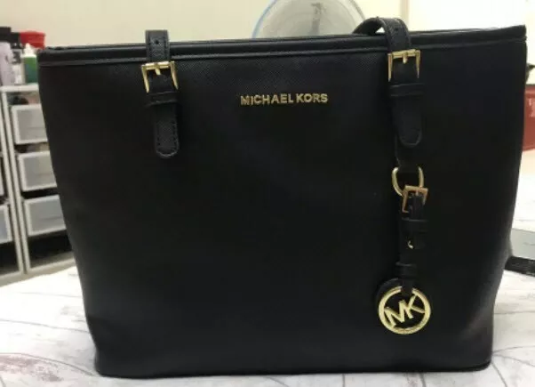 Michael kors Jet Set Large Saffiano Leather Top-Zip Tote Bag