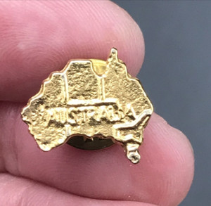 Australia Country Map 24 ct Gold Plated Lapel Pin 1/2x3/4