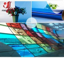 Transparent Colourful Window Film Stain Glass Tint Self Adhesive Decor Roll Diy