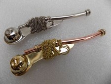 Set Of 2 PCs 5" Brass Nautical Boatswain Whistle With Chain Bosun Call Pipe Gift