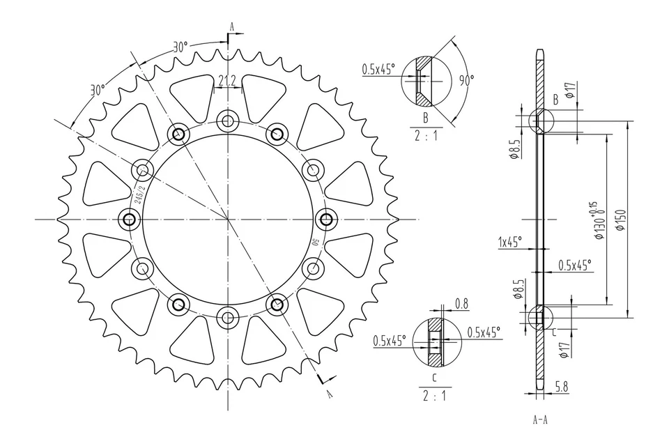 For Yamaha WR250R 2008-2017 BikeMaster 965115 520 Series Sprocket Foto 2 de 2