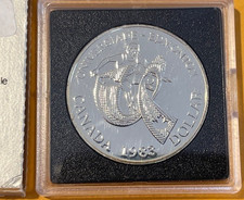 CANADA 1983_RCM _PROOF_ 50% SILVER_ WORLD UNIVERSITY GAMES DOLLAR~ W/ OGP