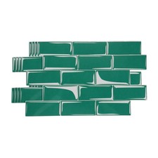 5Pcs 9.4 "x4.7 " Tile Stickers for Marble Backsplash, Dark Green