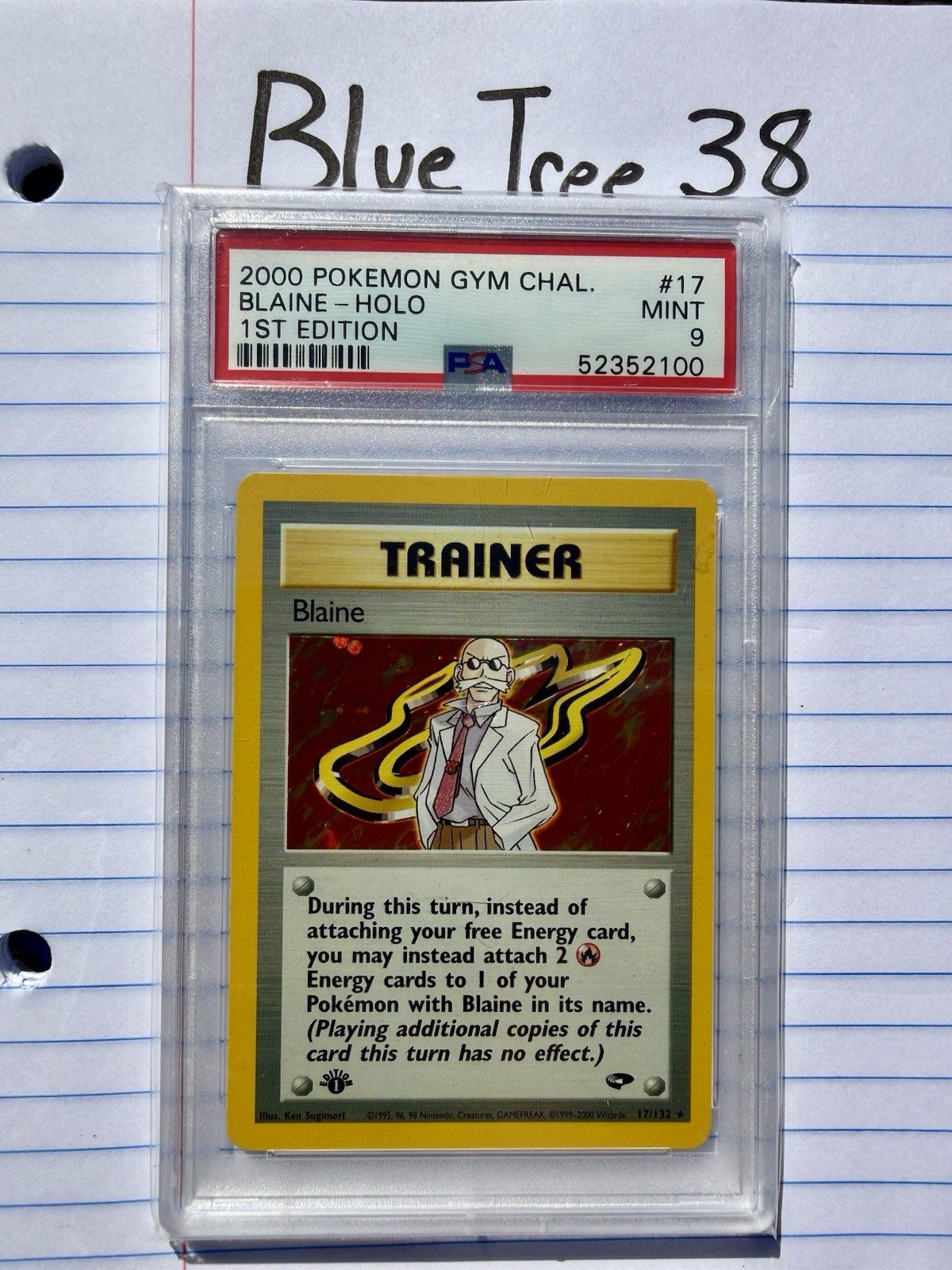 2000 POKEMON GYM CHALLENGE 1ST ED #17 BLAINE-HOLO PSA 9