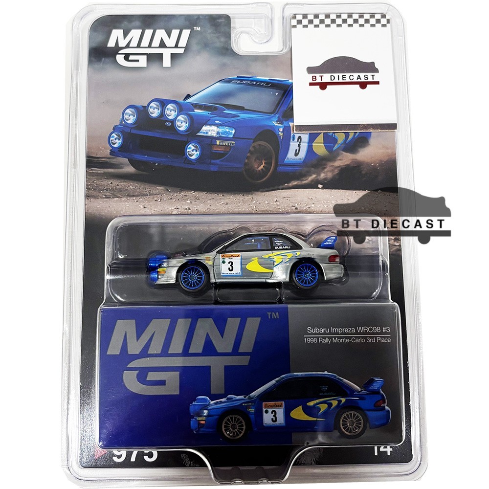 MINI GT SUBARU IMPREZA WRC 98 #3 1/64 1998 RALLY MONTE-CARLO 3RD