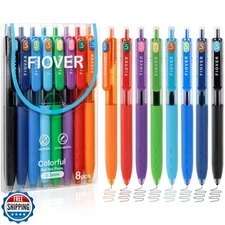 FIOVER Colored Gel Pens, 0.5mm Quick Dry Ink Fine Point Smooth Wr