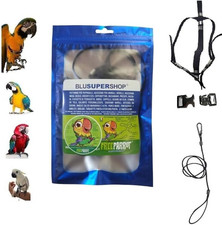 PETTORINA REGOLABILE per PAPPAGALLI MISURA ARA O CACATUA Elastico 10 Mm 2 Attacc