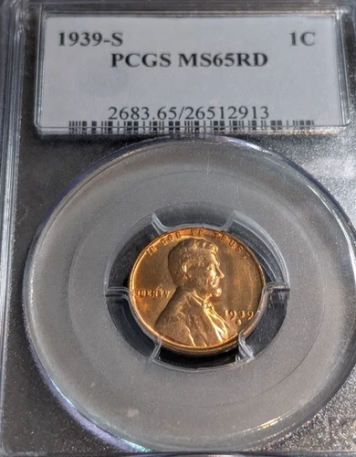 1939 S LINCOLN CENT PCGS MS65 RED