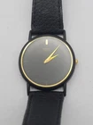 Vintage Seiko 5y30-7039 Analog Quartz Mens Watch Black Dial Black Band Working
