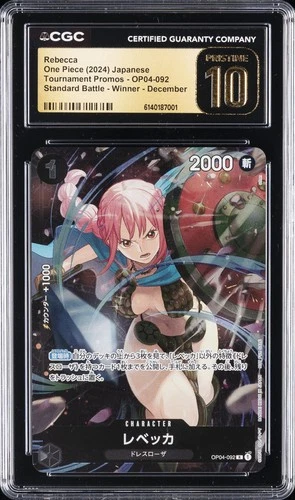 2024 ONE PIECE JAPANESE STANDARD BATTLE #OP04-092 REBECCA CGC 10 PRISTINE