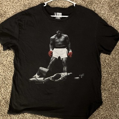 ALI Men's Muhammad Ali Boxing Graphic Tee Black XL Cotton Crew Neck Regular Fit